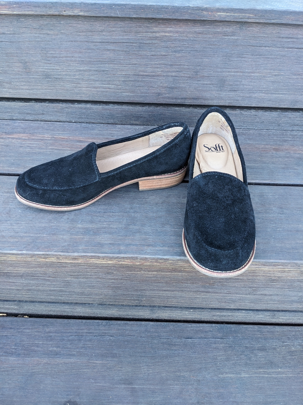Sofft Women's Napoli Black Suede Slip-On Loafers | Size 6